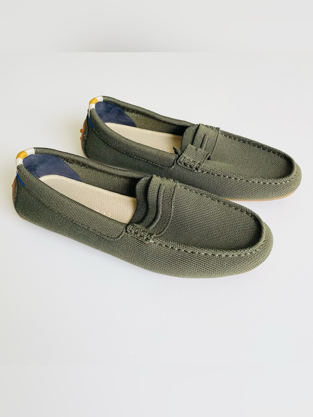Rothys SIZE 7.5 The Daily Driver loafers in Army green - Picture 2 of 6